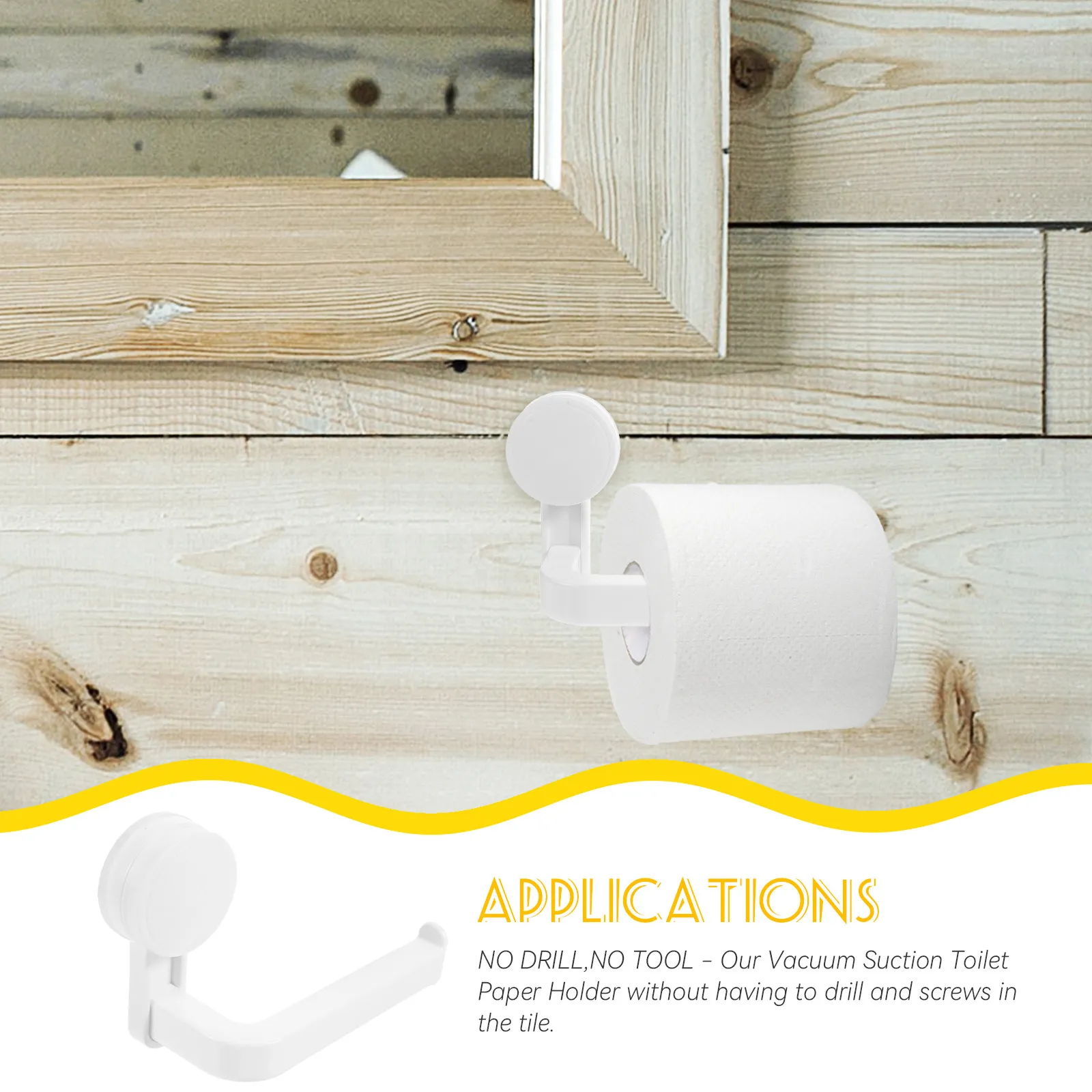 Vacuum Suction Toilet Paper Holder No Tool Easy Install Bathroom Wall Mount Paper Roll Organizer Tissue Holder Towel Rack view 4