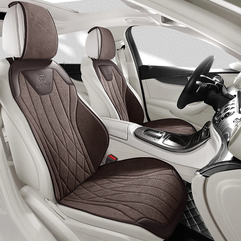 2025 Breathable Universal Car Seat Covers Suede Leather Seat Cushion Saddle Pad Accessories For Mercedes Benz w211 w212 W213
