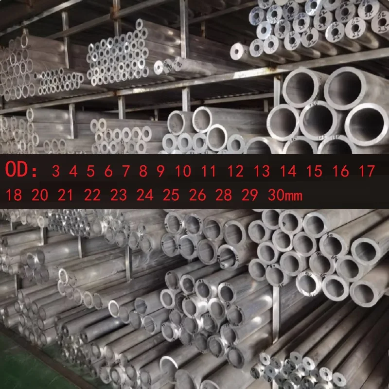 Aluminium Tube OD 3 4 5 6 7 8 9 10 11 12 13 14 15 16 17 18 20 21 22 23 24 25 26 28 29 30mm Round 6061 Aluminum Alloy Metal Pipe