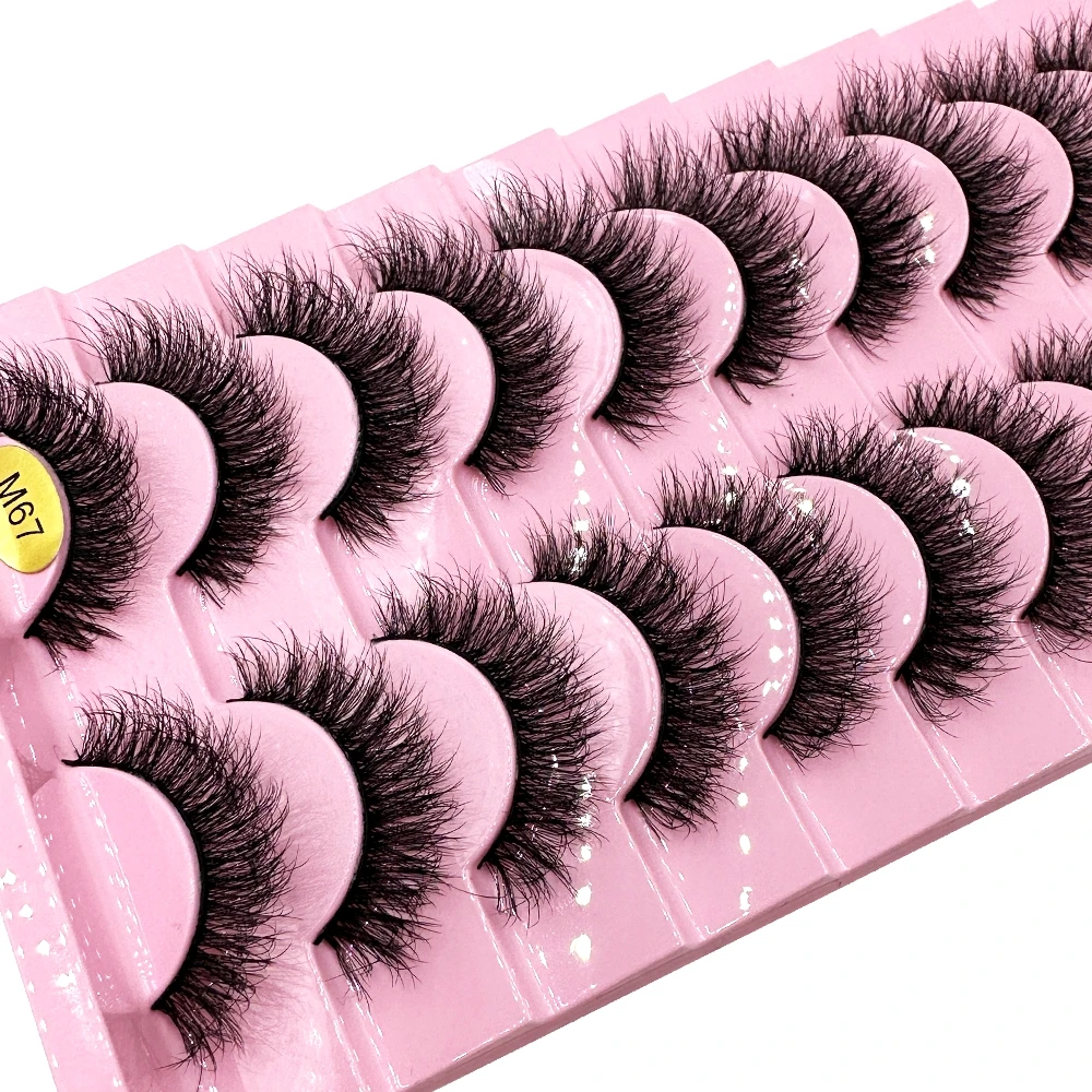 New 10 Pairs 3D Faux Mink Lashes Natural long Mink False Eyelashes Fake Eyelash makeup kit Mink Lashes Extension Cils Wholesale