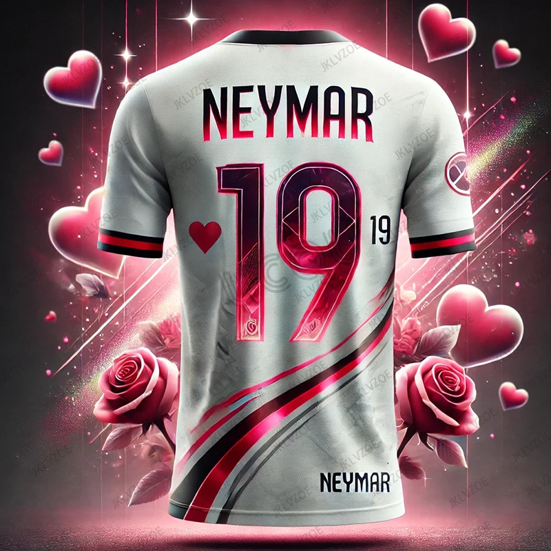 New Arriavl Valentine's Day CHATGPT Designed Special Edition Short Sleeve Neymar 19 Soccer Jersey Men Sports T shirt Kids/Adult