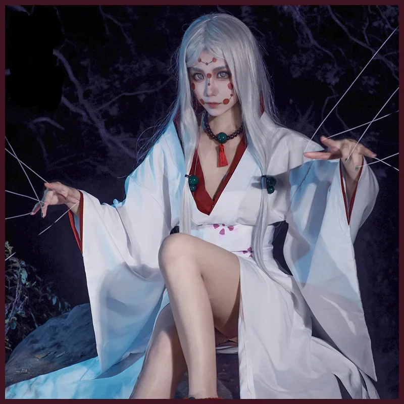 Japanese Anime Cosplay Twelve Kizuki Rui Cosplay Suits for Women Kamado Nezuko Kimono Halloween Costume Spider Rui Periwig