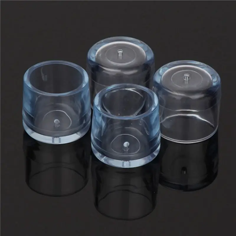 ABBO-24Pcs Transparent Rubber Furniture Table Chair Leg Floor Feet Cap Cover Protector 15Mm