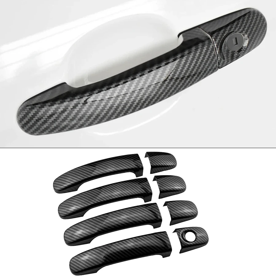 For Ford Ranger T6 2011 2013 2016 2017 2018 2019 2020 2021 Door Handle Cover Trim Plastic Imitation Carbon Fiber  Accessories