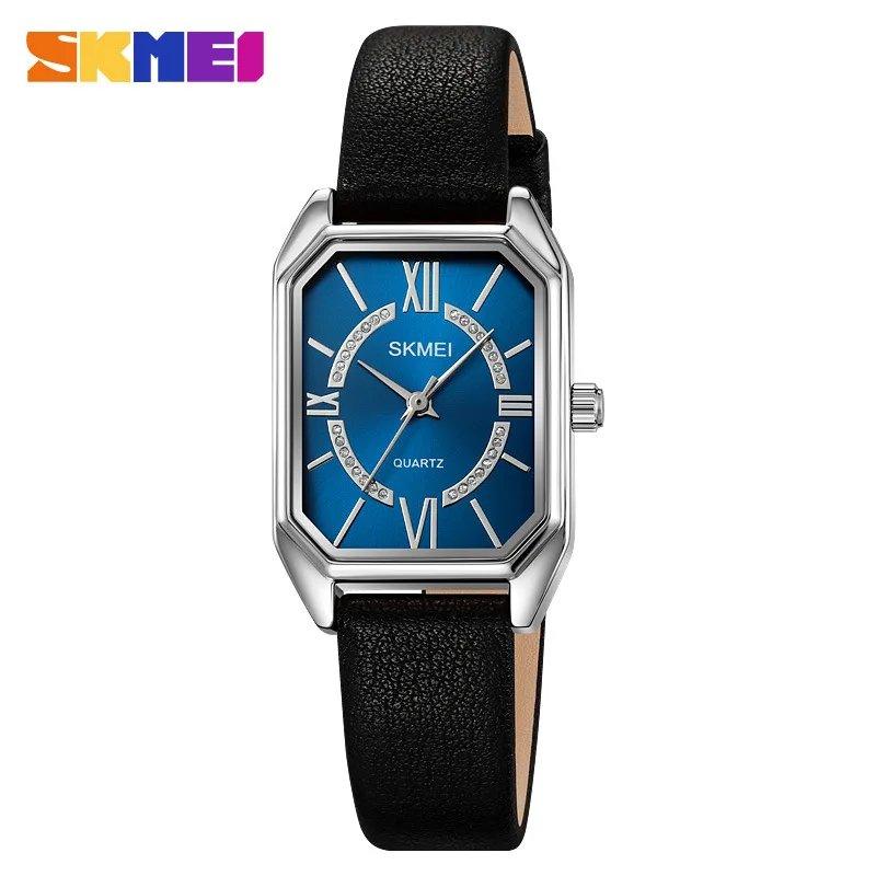 SkmeiNew ساعة نسائية أزياء بسيطة ساعة نسائية حزام الموضة ساعة يد نسائية كوارتز