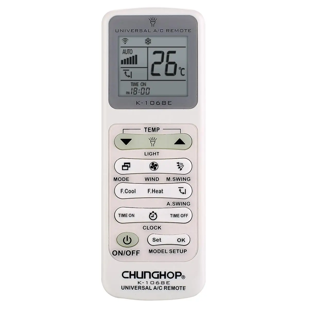 CHUNGHOP K-1068E Universal Air Conditioner Remote Control with Torch