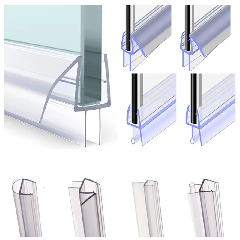 6/8/10/12 مللي متر شفاف بولي كلوريد الفينيل ختم الفجوة نافذة الباب السير الوقائي شاشة دش شريط عازل للباب خالية من الغراء مقاوم للماء السير الوقائي