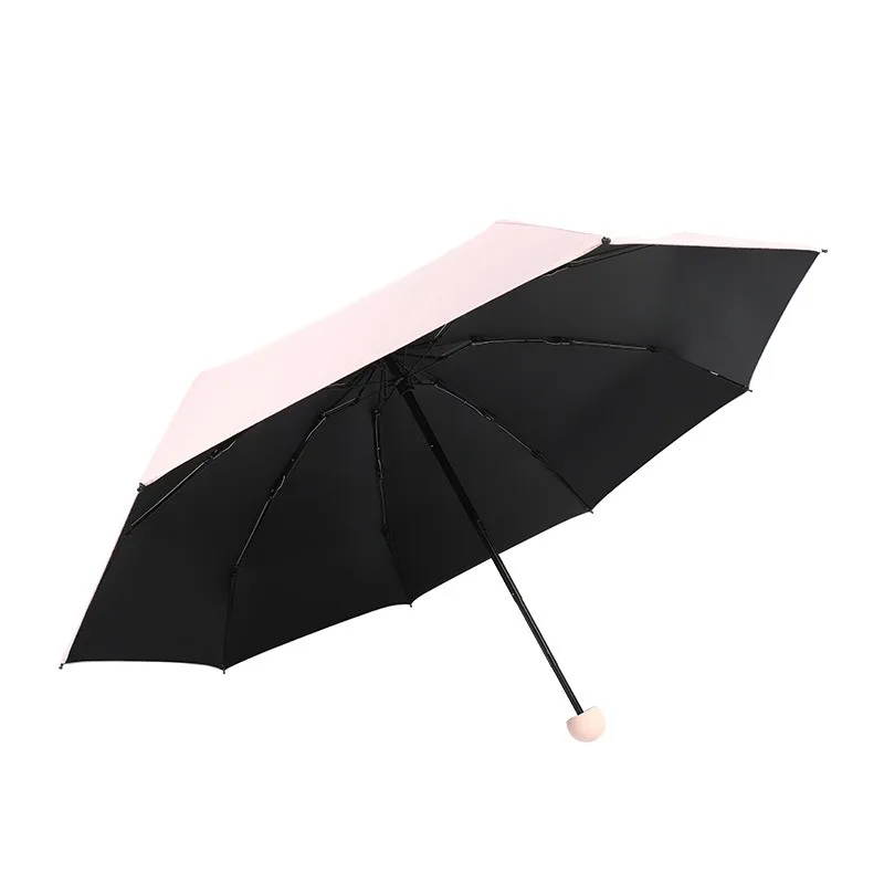 

Portable 5-Fold Mini Capsule Umbrella - UV Protection Sun & Rain Umbrella, Black Coating Compact Umbrella