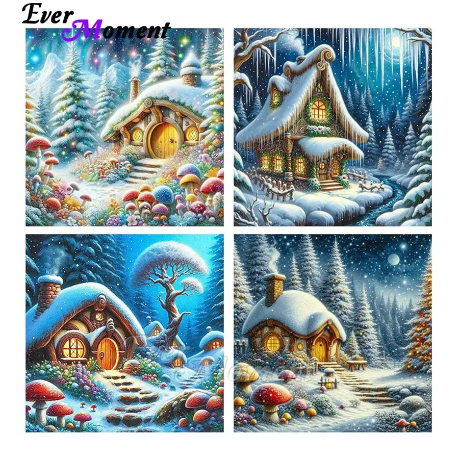 

Ever Moment 5D Beautiful House Scenery Painting Christmas Diamond Embroidery Painting for Home Decor ASF3111