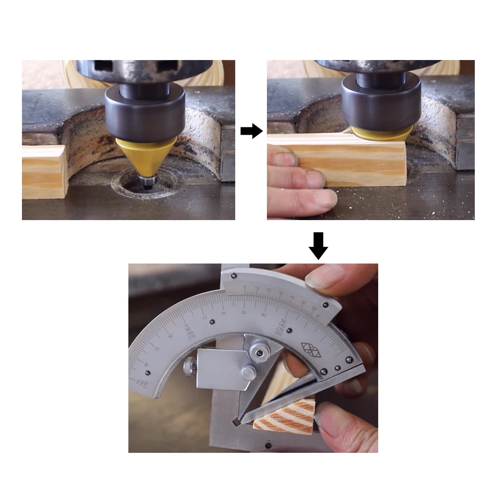 Lavie 1pc 8mm Schaft Fase Fräser Bit 45 Grad abgeschrägte Fräser Fräser für Holz Woodork Werkzeug maschinen MC02110-45