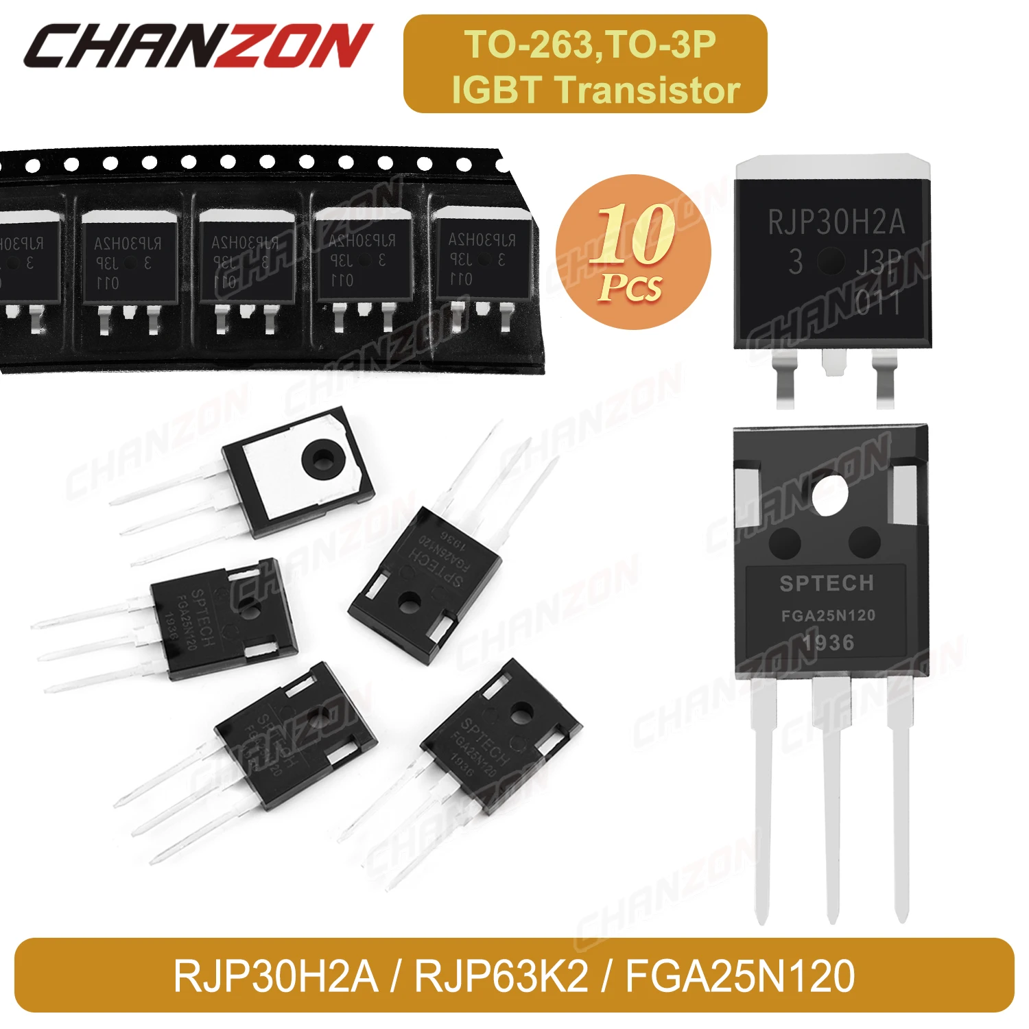 TO263 RJP30H2A RJP63K2 TO-3P FGA25N120 Field Effect IGBT Transistor Fets High Powerful 25A 1200V TO 263 Integrated Circuit BJT