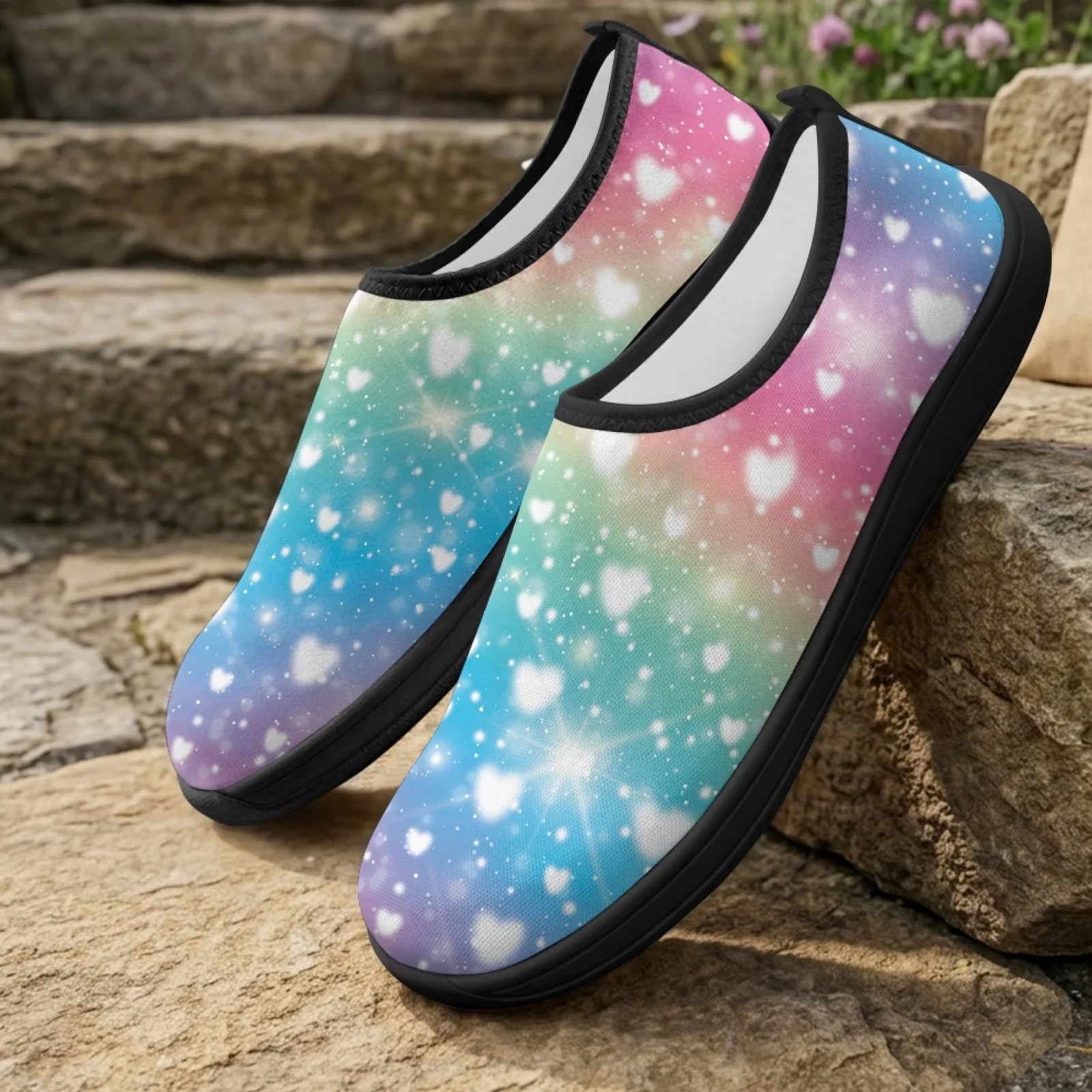 PENSTROLL Colorful Heart New Trend Zero Drop Footwear Polyester & EVA Casual Running Shoes Casual Running Sneakers