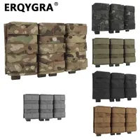 ERQYGRA Tactical Hunting Holsters Fast 7.62 Triple Mag Molle Pouch Long Bag Pistol Magazine Paintball Airsoft System Accessories