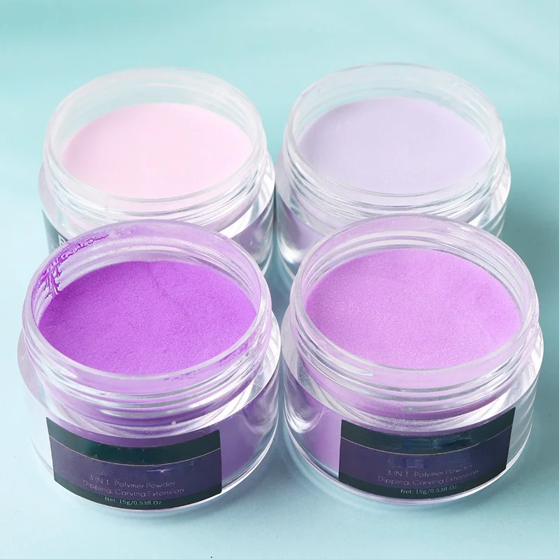 Polvo acrílico de color lavanda, Gel de extensión, pigmento para uñas, polvo, diseño profesional de Arte de uñas, suministros de decoración, herramienta