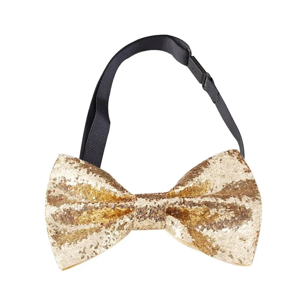 패션 반짝 이는 Paillette 스팽글 Bowtie 조정 가능한 댄스 Bowknot 남자 정장 옷깃 꽃 목 장식 넥타이 Bridesman
