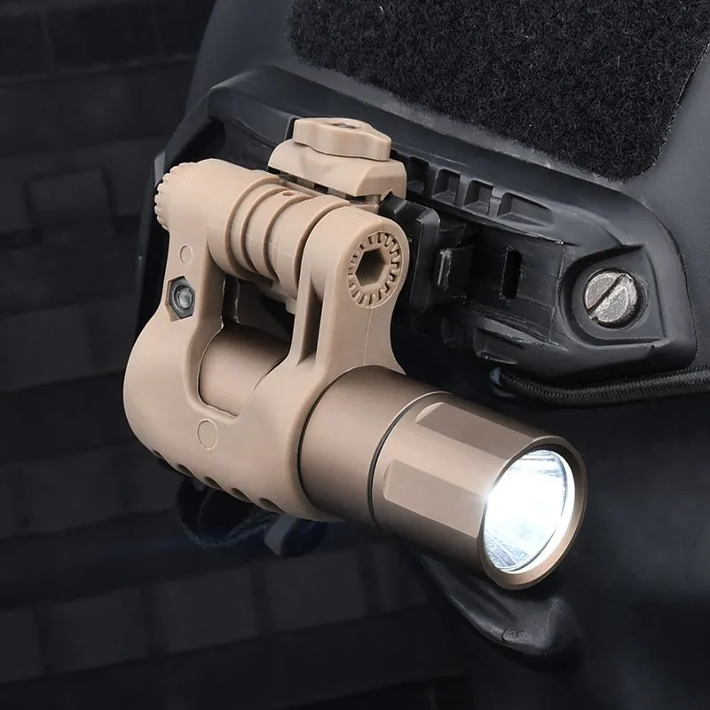 Tactical Airsfot MCH Micro Flashlight Hight Power 1000 Lumens LED Lamp Scout Light Handheld Helmet Support Clip Headphone Slide