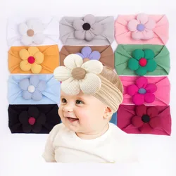 Big Flower Nylon Girl Hairband Elastic Soft Baby Headband for Children Turban Headwear for Newborn Baby Kids Hair Accessories