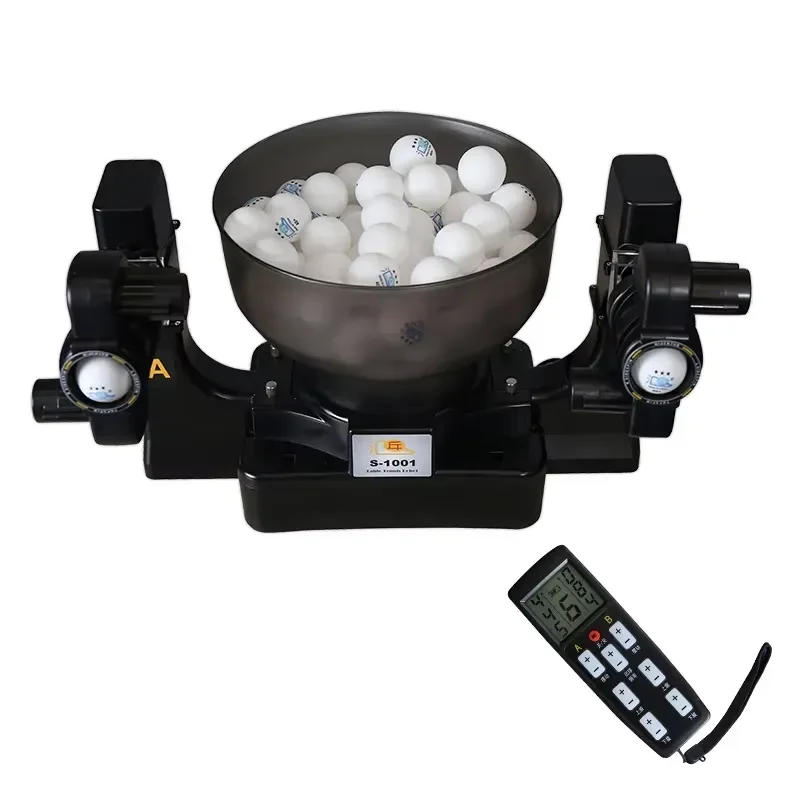 for S-1001 Double Headed Adjustable Automatic Durable Eco-Friendly Table Tennis Serving Machine Portable with Multiple