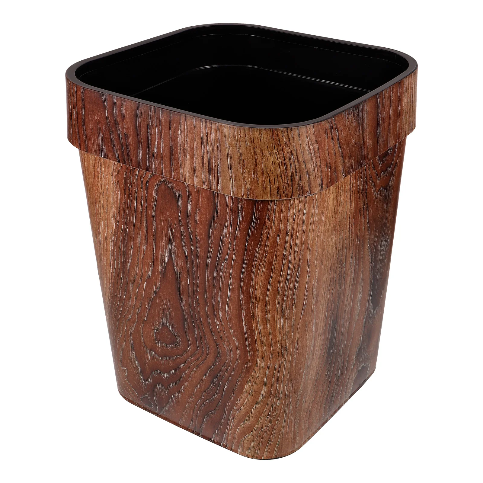 

Retro Wood Grain Rubbish Bin Imitated Solid Wood Faux Waste Bin For Bedroom bathroom Paper storage Basket multiuse Home Kitchen