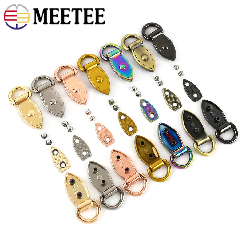 4/10 pz 9/10mm connettore laterale in metallo fibbie foglia D anello chiusura borsa cinturino catena Decor gancio accessori artigianali in pelle fai