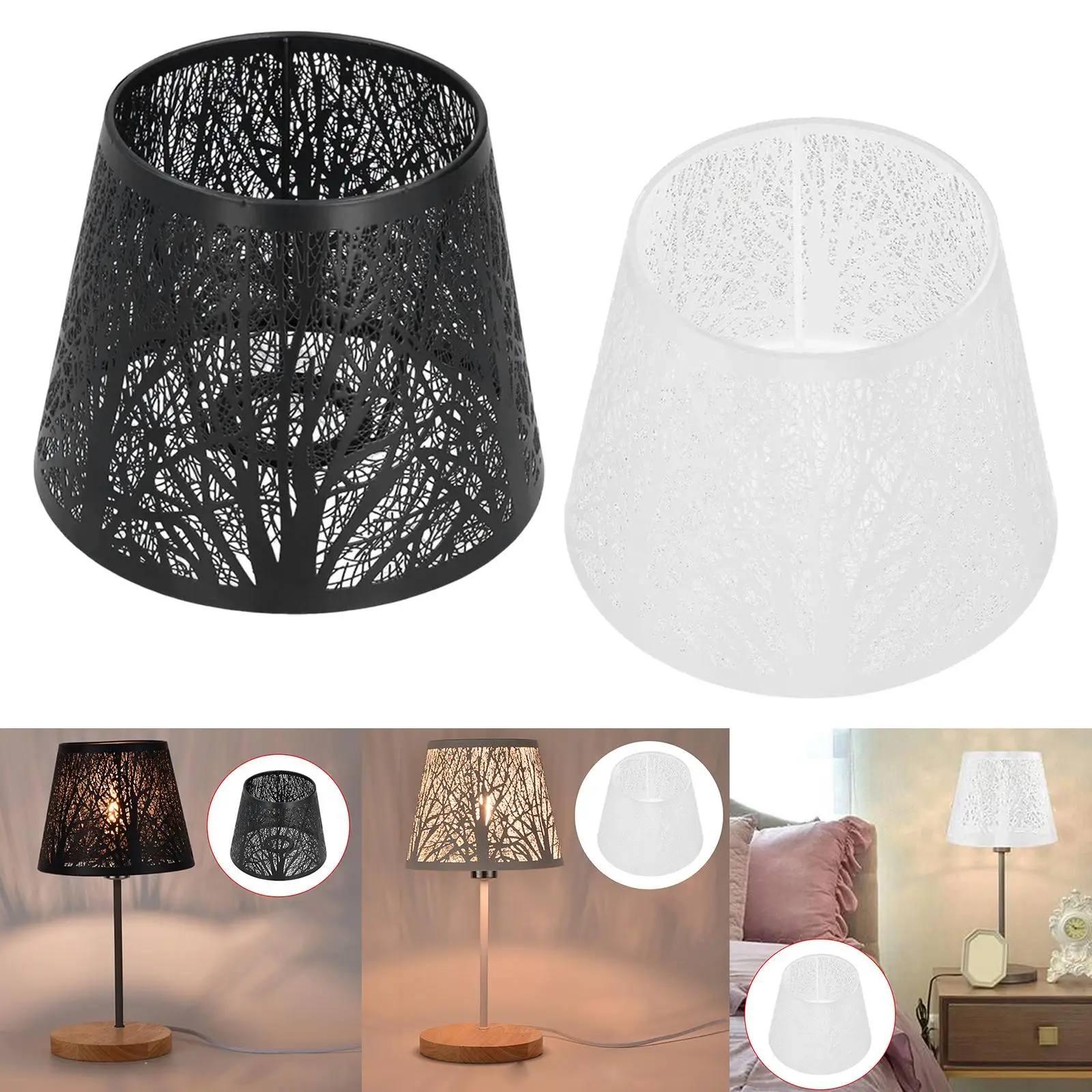 Decorative Lamp Shades for Table Lamp Modern Iron Metal Cover Hollowed Design Suitable for E