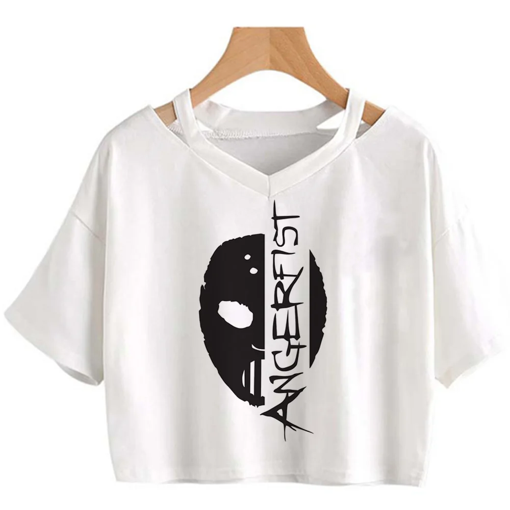 Angerfist t shirt women streetwear summer graphic tshirt female 2000s manga clothes