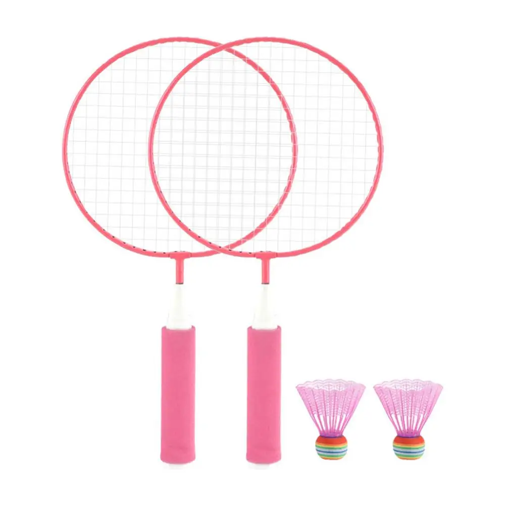 1 Pair Badminton racket Children Training Badminton Racket Ball Set Indoor/Outdoor Sport Game Toy Parent-child Toys (Send 2 ball