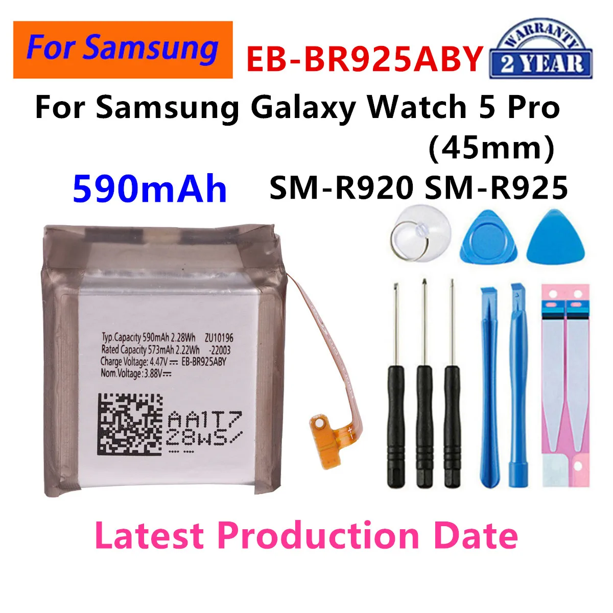 Brand New EB-BR900ABY EB-BR910ABY EB-BR925ABY For Samsung Galaxy Watch5 40MM 44MM Watch 5 Pro 45MM Smart Watch Batteries+Tools