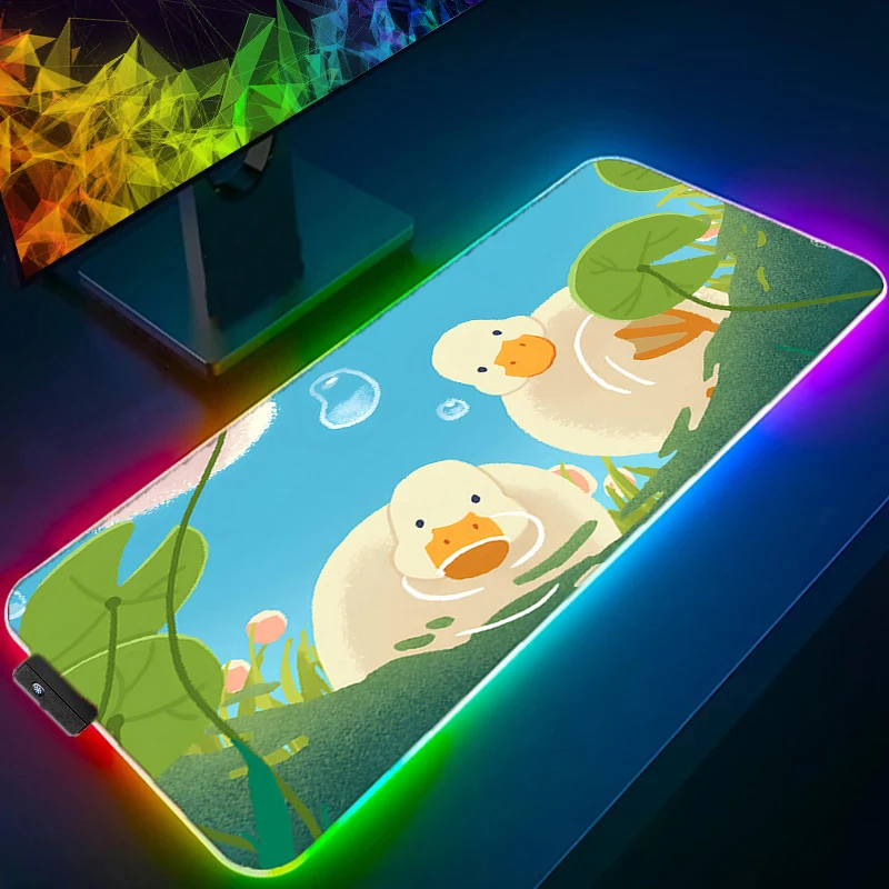 

RGB LED Anime Mouse Pad Exquisite Gamer Keyboard Pad Desk Duck Mouse Mat Carpet Rubber Tapis Souris Gaming Notbook PC Mousepad