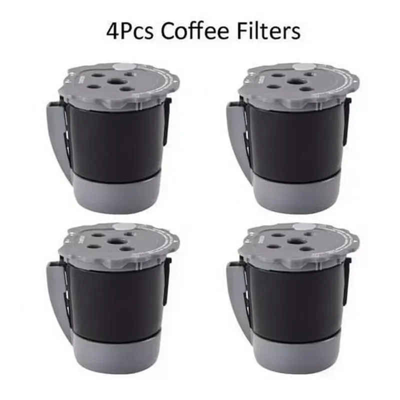 KEOL-Universal Ground Coffee Filter 4PCS For Keurig K-Cup Pod Coffee Maker Reusable Coffee Filter