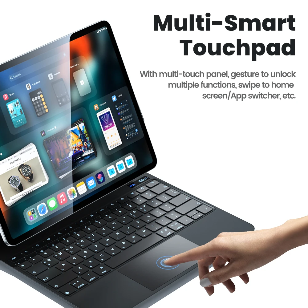 Imagem -03 - Toocki-case Teclado Bluetooth sem Fio para Ipad Pro Ímã Dobrável Air Bluetooth