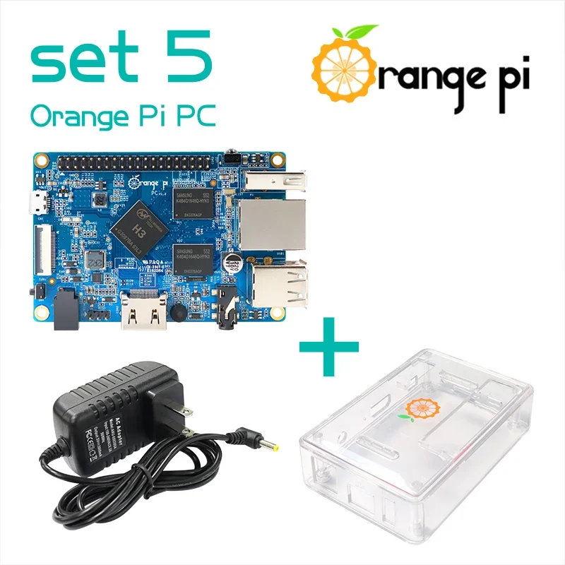 TopEsOrange Pi PC+Transparent ABS Case+ Power Supply, Supported Android, Ubuntu, Debian Open Source Single Board