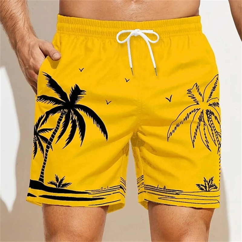 

Coconut Tree 3D Printed Quick-Dry Breathable Men's Outdoor Streetwear Casual Vacation Comfort Family Beach Shorts
