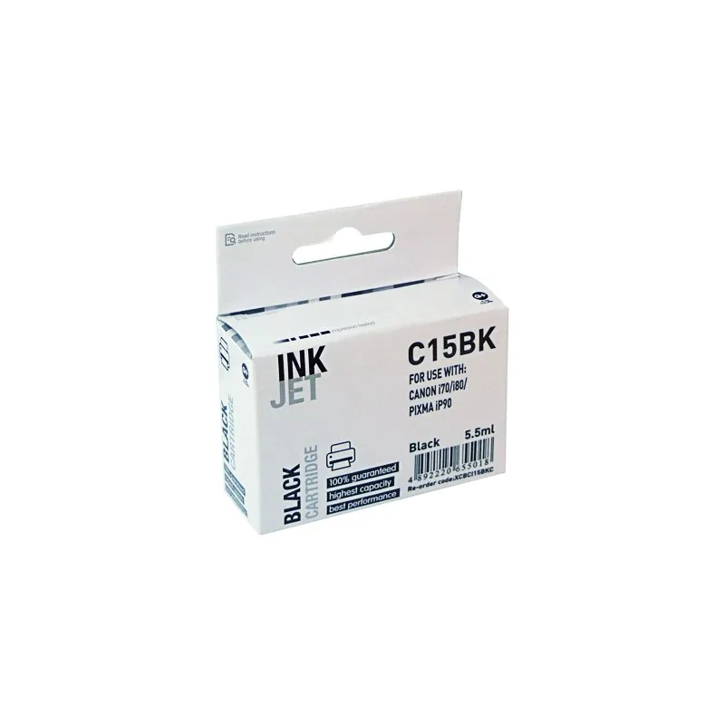 Black Canon alternative ink cartridge C15BK, replaces a BCI-15BK - 8190A002 XCBCI15BKC imprimirbien.com