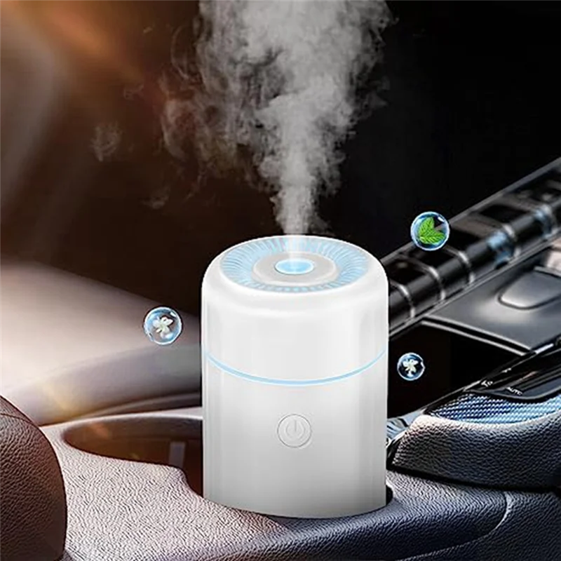 Diffusori per auto per oli essenziali, diffusore di profumo USB, diffusori di oli per aromaterapia, 7 colori per auto, casa, viaggi, bianco
