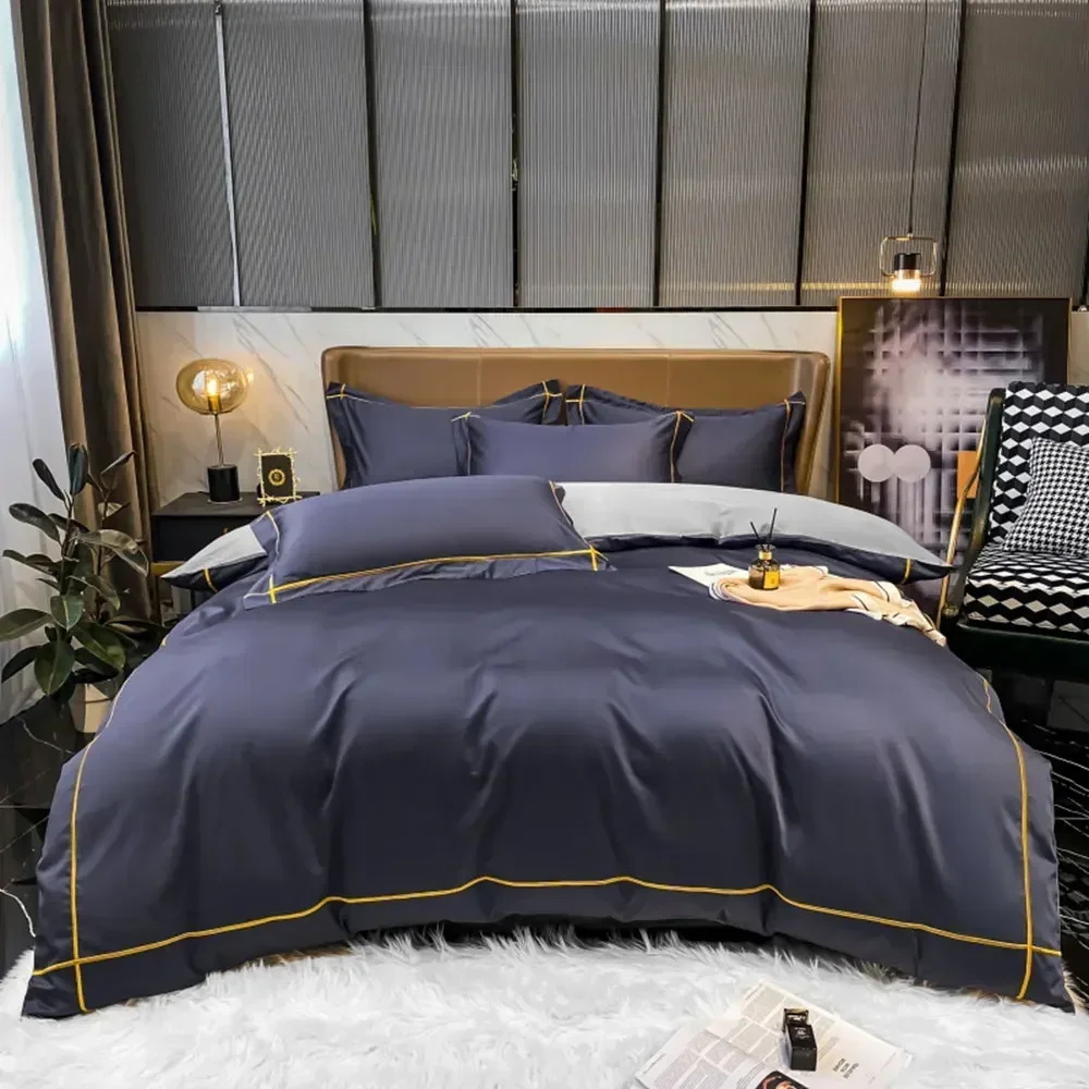 

Svetanya Embroidery 100% Egyptian Cotton Silky Bedlinens Bedding Set Sheet Queen King Size
