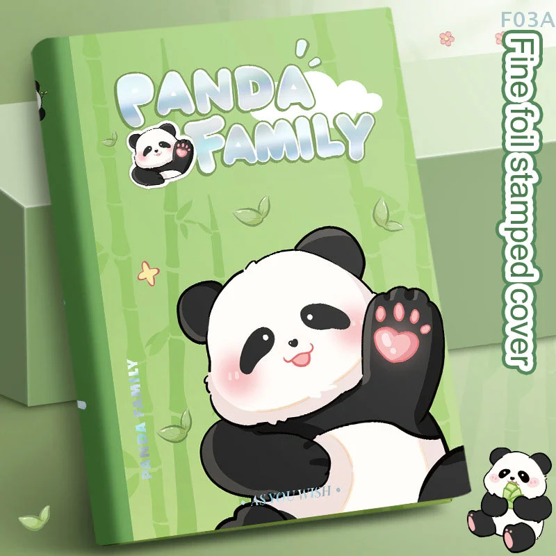 Panda Family Pocket Book A7 Notebook Mini Notebook Hardcover Handbook Student Blank Draft Notepad