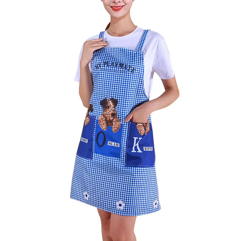 Women Apron Practical One Size Kitchen Apron Cartoon Dog Women Apron Kitchen Accessories Household Supplies