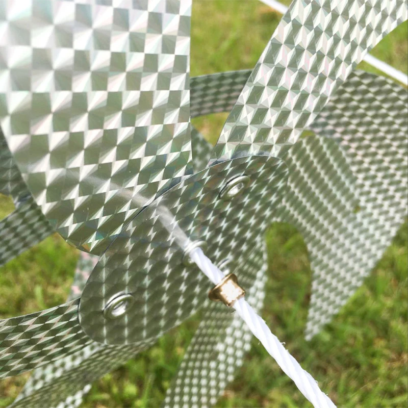 Wear-resistant Bird Repeller Windmill Reflective Anti Bird Laser Silver Windmill String For Outdoor Garden High-speed Rotation