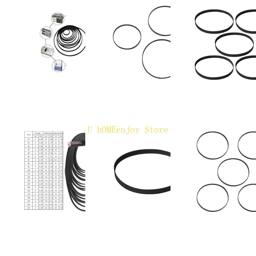 

B0KF 5 шт. 5 мм сменный ремень проигрывателя, длина складывания 47-150 мм для ретровинилового рекордера