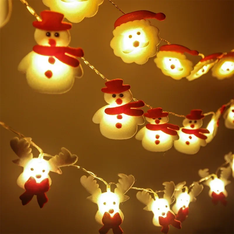 

Christmas Snowman Night Lights Led String Christmas Tree Pendant Ornaments Home Holiday Party Decoration Kids Gift Lamps 1.65m