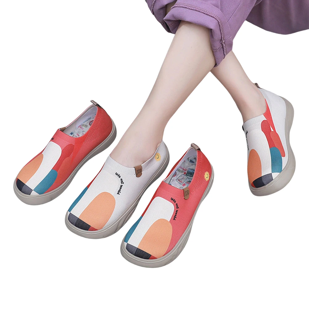 

Модная мужская и женская обувь для вождения, обувь без шнуровки на плоской подошве с цветочным рисунком, дышащая нескользящая повседневная прогулочная обувь, окрашенные лоферы с круглым носком