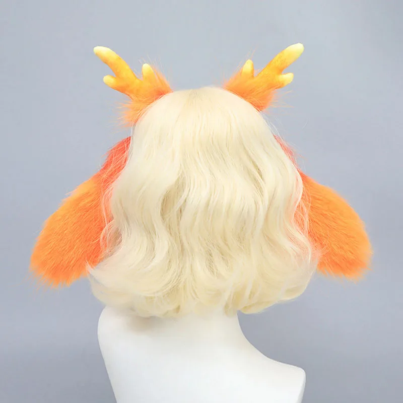 AniLV Mythisch dier beest harige oor hoofdband staart bos herten fursuit oranje hoofddeksels cosplay