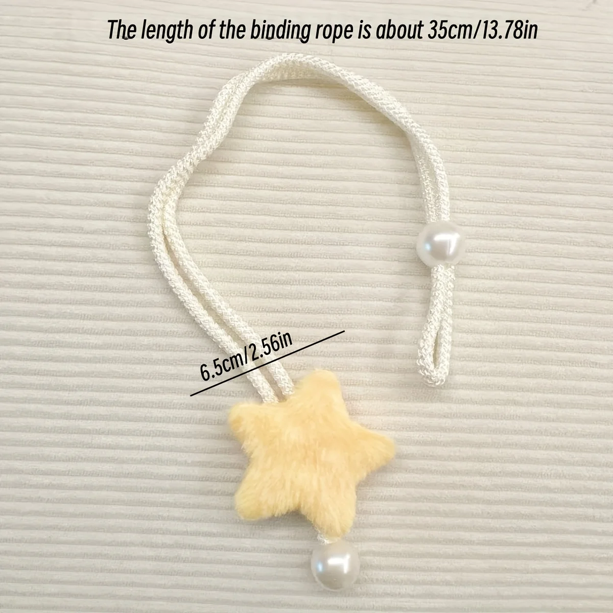 2PC INS-style Cute Three-dimensional Plush Star Bead Curtain Tie – Multi-purpose Rope for Children Room, Mosquito Net