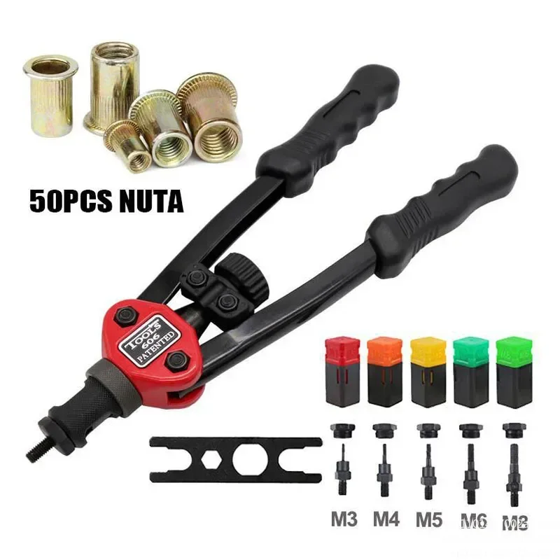 BT-606 Riveter Hand Gun Tool Rivet Insert Tool Manual Nut Chuck M3 M4 M5 M6 M8