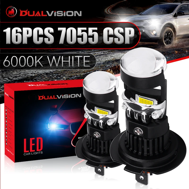 

Dualvision H7 H11 Bi LED Projector Lens Car Headlight 7055 CSP Canbus No Error H8 H9 9005 HB3 9006 HB4 1:1 STG Led Light 12V 24V