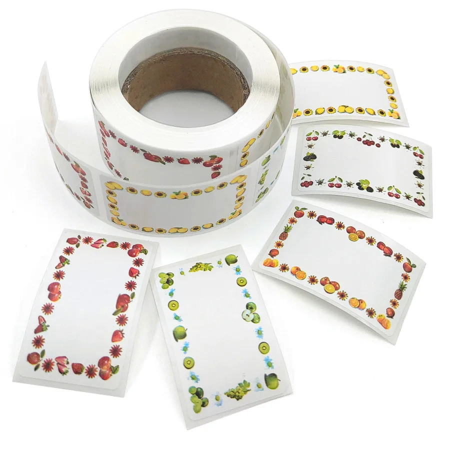 250 قطعة/لفة من ملصقات تصنيف حدود الفاكهة - ملصقات توابل زجاجة كبيرة، ديكور مطبخ لاصق