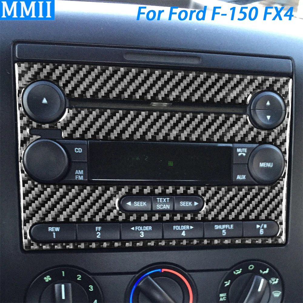 

Для Ford F-150 FX4 2004-2008 Центральная панель управления CD из углеродного волокна, отделочная крышка, аксессуары для украшения интерьера автомобиля, наклейка