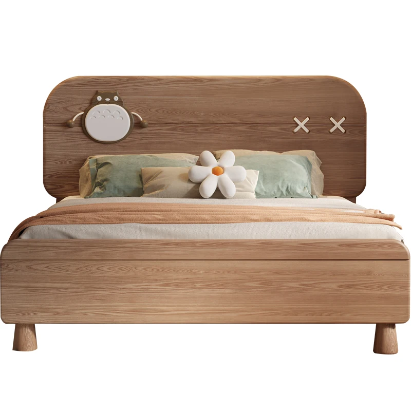 

All Solid 1.5m Natural Wood Style Bed for Boys Girls' Princess Bed Children's Room Furniture for Living Room Kids' Beds Product