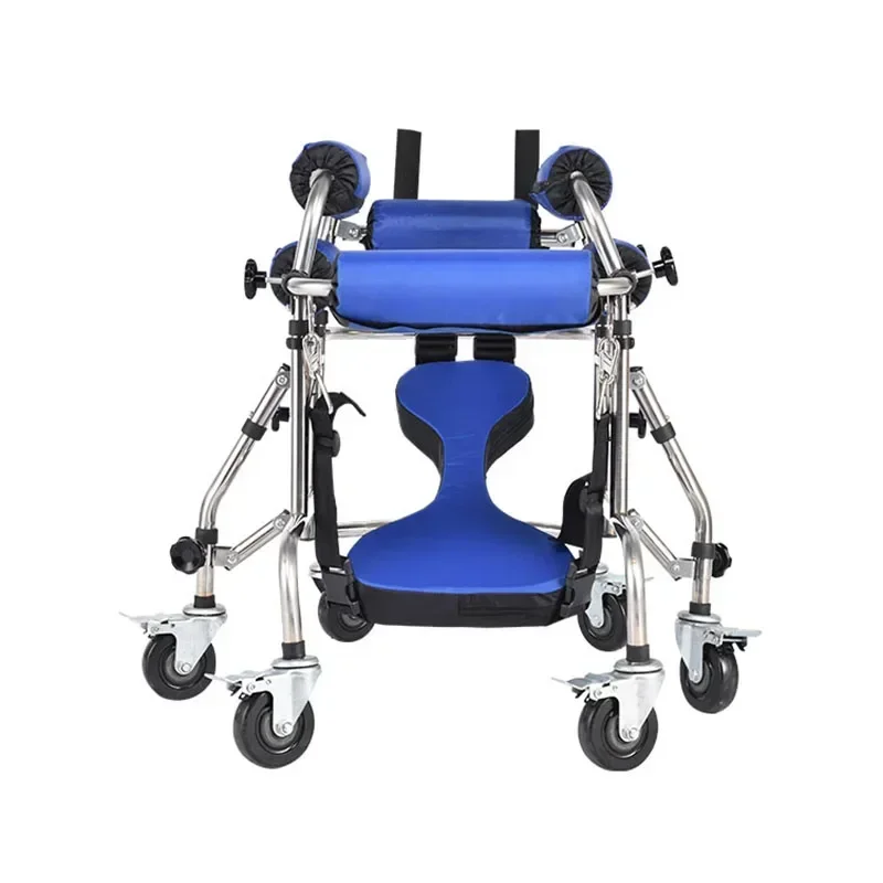 

Children Walkers for 85CM-120CM Height 6 Wheels Lower Limb Training Rollover Prevention Stand Walking Stick Walker Assist
